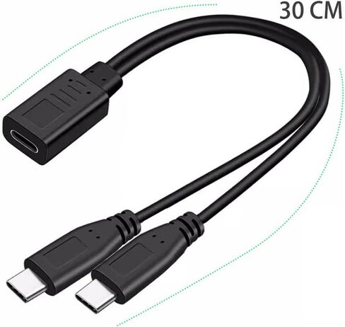 كابل شحن USB-C ، النوع C من النوع C إلى 2 USB-C ذكر شحن Y-الطاقة فقط ، لا نقل البيانات in Kuwait
