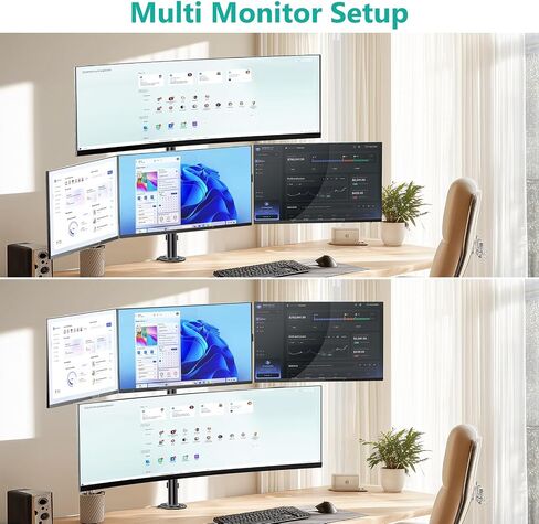 Wali Quad Monitor Mount لما يصل إلى 49 بوصة فائقة على شاشات أعلى وشاشات 27 بوصة على أقواس أقل ، وقصة شاشة طويلة طويلة ، وذراع الشاشات الثقيلة تصل إلى 44 رطلاً (M004S-P) ، الأسود in Kuwait