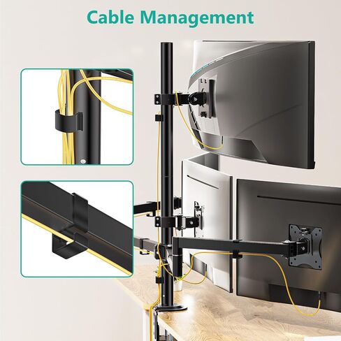 Wali Quad Monitor Mount لما يصل إلى 49 بوصة فائقة على شاشات أعلى وشاشات 27 بوصة على أقواس أقل ، وقصة شاشة طويلة طويلة ، وذراع الشاشات الثقيلة تصل إلى 44 رطلاً (M004S-P) ، الأسود in Kuwait