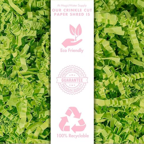 MagicWater Supply - 2 LB - Lime Green - Crinkle Cut Paper Shred Filler great for Gift Wrapping, Basket Filling, Birthdays, Weddings, Anniversaries, Valentines Day, and other occasions in Saudi Arabia