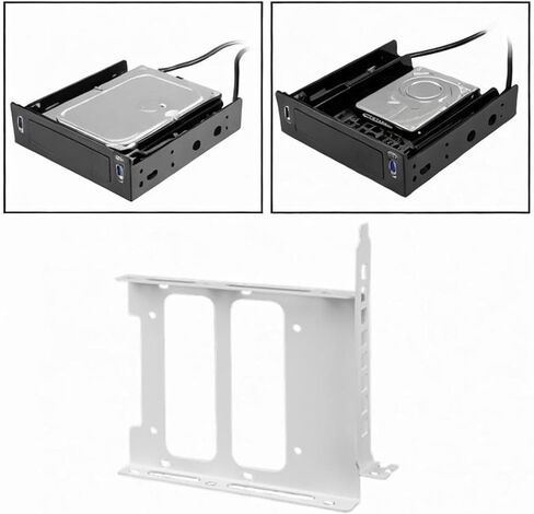 قوس تثبيت مزدوج SSD مع برغي 3.5 بوصة SSD درج الدافع الخليج لجهاز الكمبيوتر المكتبي ، الأسود in Kuwait