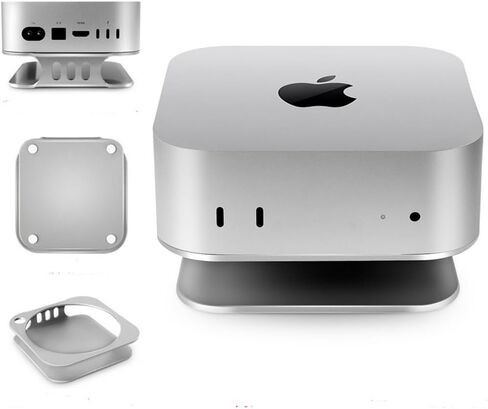 Aluminum Alloy Laptop Stand for 2024 Mac mini M4/M4 Pro with Non-Slip Computer Holder for Accessories -Holder Anti-Scratch Shock-Resistant Portable Small Stand in Saudi Arabia