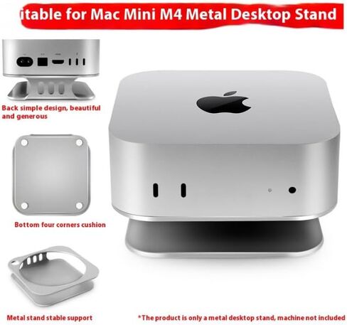 Aluminum Alloy Laptop Stand for 2024 Mac mini M4/M4 Pro with Non-Slip Computer Holder for Accessories -Holder Anti-Scratch Shock-Resistant Portable Small Stand in Saudi Arabia