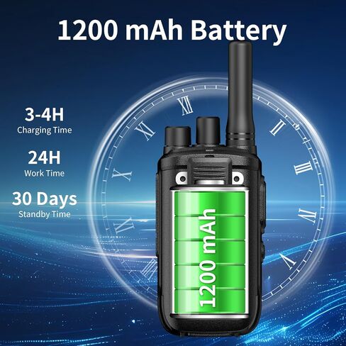 558 4 Pack Walkie Talkie Two Way Radio for Adults with Earpieces FRS 2 Way Radio Type C Portable 16 Channel Long Range USB Charging Base 1200mAh for Cruise Hiking Hunting Skiing in Saudi Arabia
