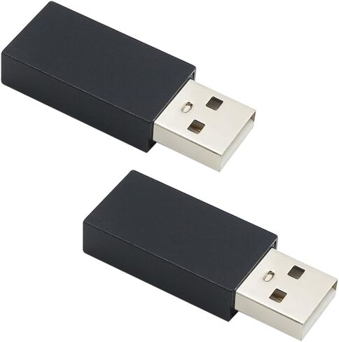2PCS USB ذكر إلى USB أنثى محول كابل محول سبيكة دائمة لتحسين الحماية لنقل البيانات واتصال الجهاز الأسود in Kuwait