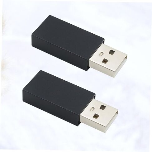 2PCS USB ذكر إلى USB أنثى محول كابل محول سبيكة دائمة لتحسين الحماية لنقل البيانات واتصال الجهاز الأسود in Kuwait