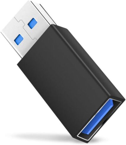 2PCS USB ذكر إلى USB أنثى محول كابل محول سبيكة دائمة لتحسين الحماية لنقل البيانات واتصال الجهاز الأسود in Kuwait