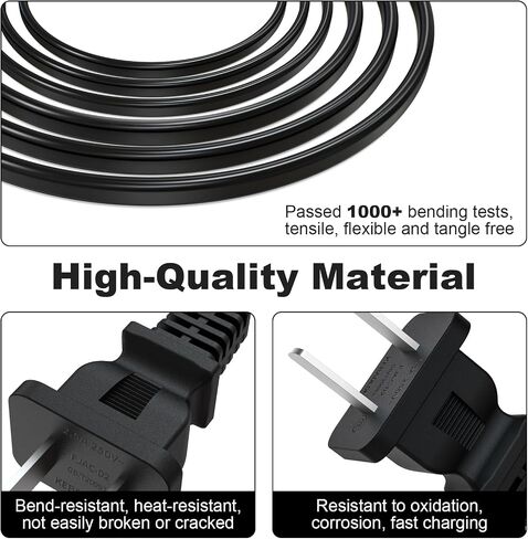 Power Cord for JBL Boombox 3 PartyBox 310, 110, 100, 120, 200, 300, 320, 710, 1000 Speaker, AC 2 Prong C8 Power Charger Cord Cable (10 FT) in Saudi Arabia