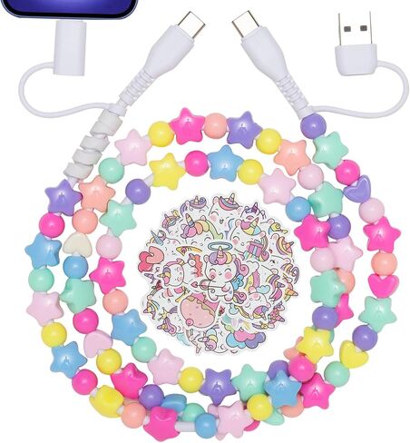 4 في 1 كابل شحن ملون كبل USB C Cable 4-in-1 شحن متعدد مع ملصقات 50pcs ، وسلك شاحن iPhone متعدد الشحن بسرعة 66 واط لـ iPhone 16/15/14/13/pad/android/samsung أكثر (3.3 قدم) in Saudi Arabia