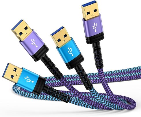 USB to USB Cable 6FT, 2Pack USB3.0 A to A Cord Male to Male Cable Double End USBA Data Transfer Cord for Hard Drive Enclosures,Computer PC Laptop Cooler,DVD Player,Printer,Hub,TV,Monitor,Flashlight in Saudi Arabia