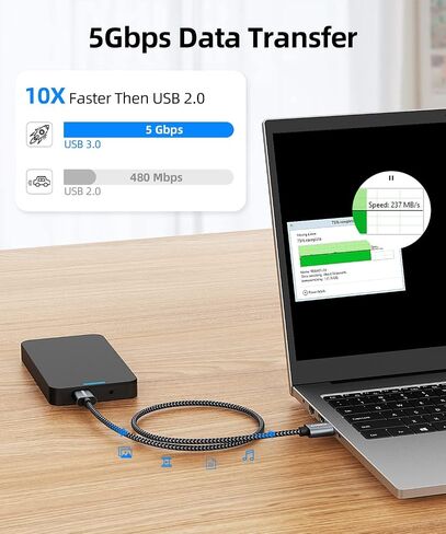 Sunguy USB 3.0 كابل ، 1 قدم USB من الذكور من الذكور ، معدل نقل ما يصل إلى 5 جيجابت في الثانية متوافق مع الطابعات ، المودم ، محركات الأقراص الصلبة ، الكاميرات ، HDD ، أقراص DVD ، أجهزة الكمبيوتر المحمولة ، إلخ. in Kuwait