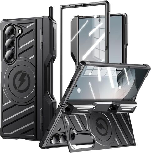Armor Magnetic Case لـ Samsung Galaxy Z Fold 6 مع حامل القلم S ، مناسب لـ Magsafe ، [Kickstand المدمج ، واقي شاشة الخصوصية ، وحماية المفصلات] in Saudi Arabia