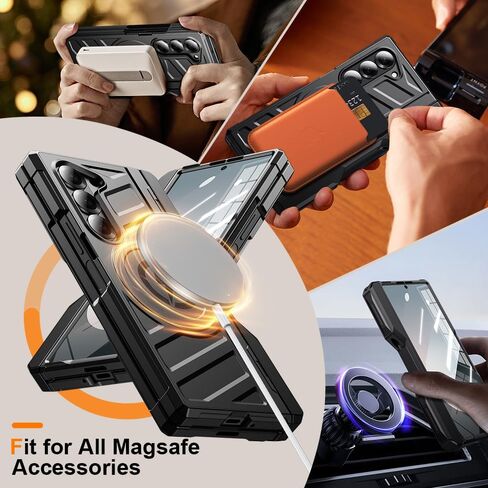 Armor Magnetic Case لـ Samsung Galaxy Z Fold 6 مع حامل القلم S ، مناسب لـ Magsafe ، [Kickstand المدمج ، واقي شاشة الخصوصية ، وحماية المفصلات] in Saudi Arabia