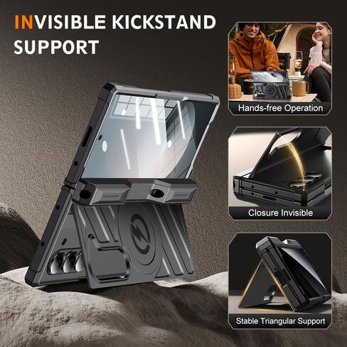 Armor Magnetic Case لـ Samsung Galaxy Z Fold 6 مع حامل القلم S ، مناسب لـ Magsafe ، [Kickstand المدمج ، واقي شاشة الخصوصية ، وحماية المفصلات] in Saudi Arabia