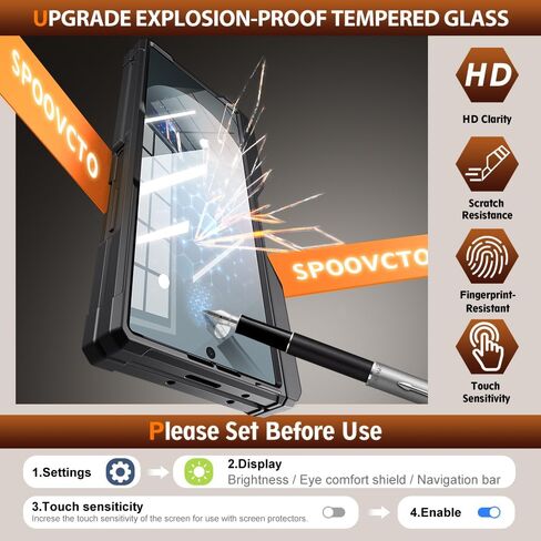 Armor Magnetic Case لـ Samsung Galaxy Z Fold 6 مع حامل القلم S ، مناسب لـ Magsafe ، [Kickstand المدمج ، واقي شاشة الخصوصية ، وحماية المفصلات] in Saudi Arabia
