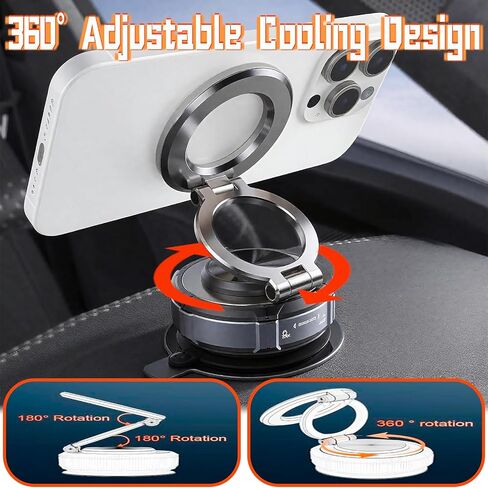 360 درجة قابلة للتعديل شفط شفط الهاتف المغناطيسي ، 2025 سبيكة الزنك حامل للسيارة Magsafe Magsafe Mount for iPhone 16/15/14/13/12/Android ، حاملي الهواتف المحمولة لسيارتك/منزلك/السفر in Saudi Arabia