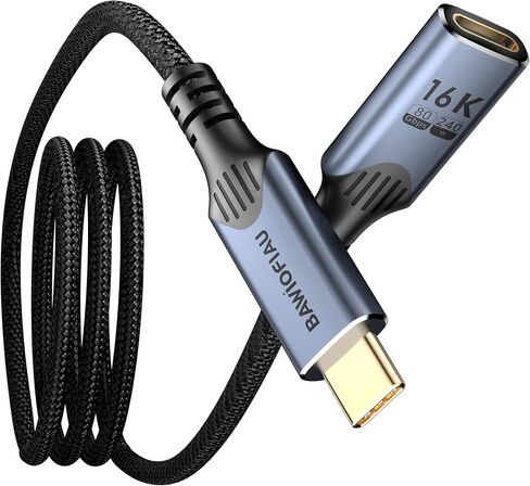 1ft/0.3M usb c to usb c Extension Cable Compatible with Thunderbolt 5, high Speed 80gbps Data Transfer,240w USB 5 Type C Male to Female Extension Cable 5A Fast Charging,8K/16K Video Display. in Saudi Arabia