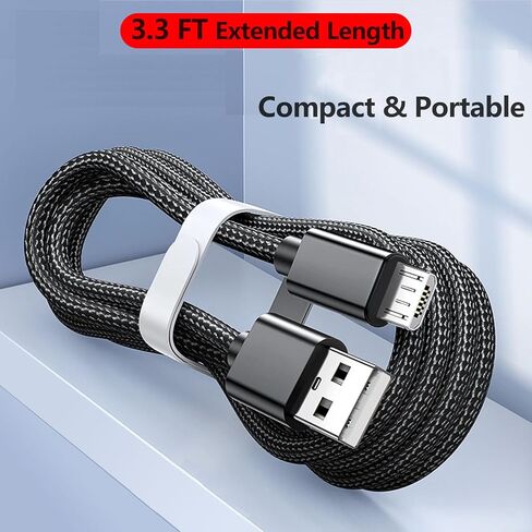 Diabetes Care Charger Cable | Compatible for Dexcom G7/G6/G5/G4 Receiver, Freestyle Libre Reader 2, Libre 3, Libre 14 Day,Tandem t:Slim X2 Insulin Pump | 3.3 FT Braided Nylon Micro USB Cord in Saudi Arabia