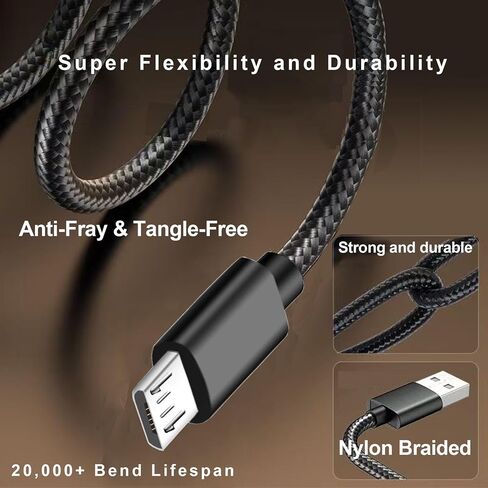 Diabetes Care Charger Cable | Compatible for Dexcom G7/G6/G5/G4 Receiver, Freestyle Libre Reader 2, Libre 3, Libre 14 Day,Tandem t:Slim X2 Insulin Pump | 3.3 FT Braided Nylon Micro USB Cord in Saudi Arabia