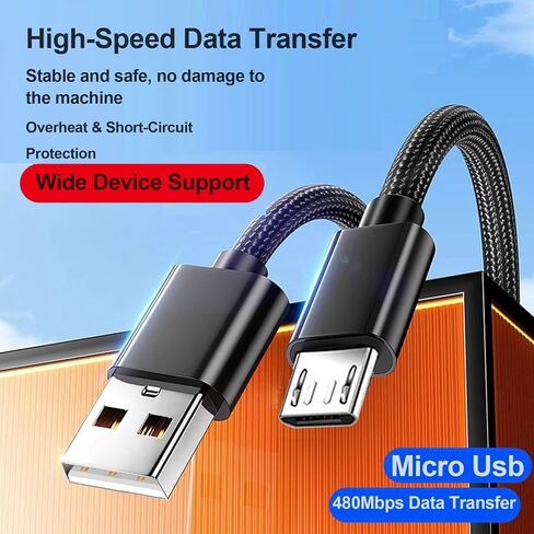 Diabetes Care Charger Cable | Compatible for Dexcom G7/G6/G5/G4 Receiver, Freestyle Libre Reader 2, Libre 3, Libre 14 Day,Tandem t:Slim X2 Insulin Pump | 3.3 FT Braided Nylon Micro USB Cord in Saudi Arabia