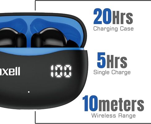 Maxell True Wireless Active Loves Compuds - ANC و ENC Technology - 22 ساعة وقت اللعب - صوت غامرة in Saudi Arabia
