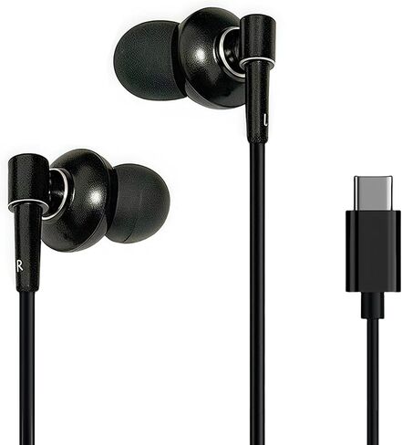 سماعات USB-C سلكية مع الميكروفون ، إلغاء الضوضاء ، التحكم في مستوى الصوت ، متوافقة مع Galaxy S25 S24 S23 S22 ، iPhone 16 15 ، Pixel هواتف in Kuwait