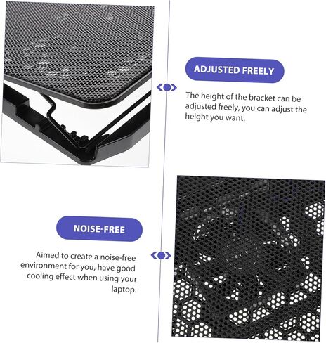 STOBOK 1pc Gaming Laptop Cooling Pad Adjustable Fans for Enhanced Airflow USB Powered Noise Design Compatible Laptops Ergonomic Stand in Saudi Arabia