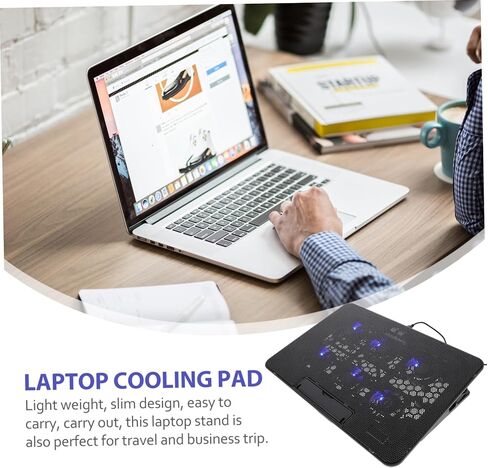 STOBOK 1pc Gaming Laptop Cooling Pad Adjustable Fans for Enhanced Airflow USB Powered Noise Design Compatible Laptops Ergonomic Stand in Saudi Arabia