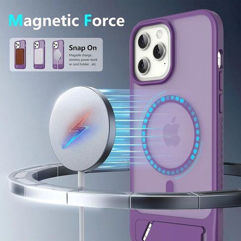 لجهاز iPhone 12 Pro Max Case: [مناسب لـ Magsafe] حامل مغناطيسي وغير مرئي قوي ، حماية من الدرجة العسكرية مع واقي الشاشة ، حالة هاتف غير لامع قابلة للتعديل ، Black in Saudi Arabia
