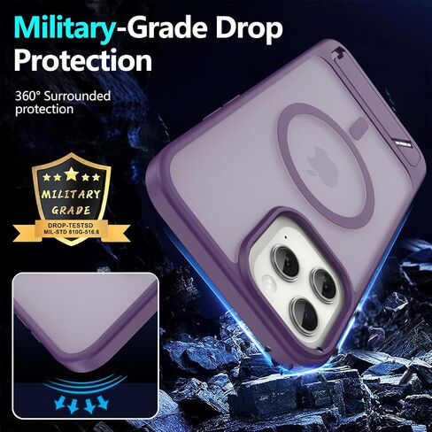 لجهاز iPhone 12 Pro Max Case: [مناسب لـ Magsafe] حامل مغناطيسي وغير مرئي قوي ، حماية من الدرجة العسكرية مع واقي الشاشة ، حالة هاتف غير لامع قابلة للتعديل ، Black in Saudi Arabia
