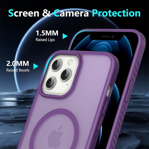 لجهاز iPhone 12 Pro Max Case: [مناسب لـ Magsafe] حامل مغناطيسي وغير مرئي قوي ، حماية من الدرجة العسكرية مع واقي الشاشة ، حالة هاتف غير لامع قابلة للتعديل ، Black in Saudi Arabia