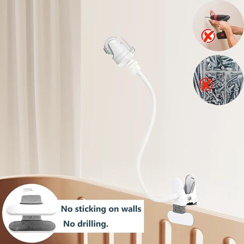 حامل كاميرا للأطفال من جاميوك متوافق مع بصريات الأطفال DXR 8/ DXR-8 Pro/Eufy T8300، رف مراقبة الطفل، حامل سرير كاميرا الطفل لمعظم أجهزة مراقبة الأطفال in Saudi Arabia