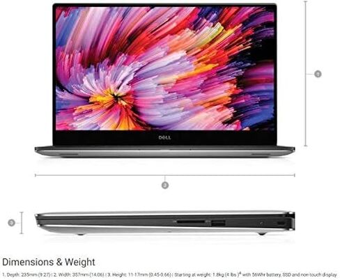 Dell XPS 15 9560 15.6in FHD InfinityEdge Display Intel Core i7-7700HQ X4 2.8GHz 8GB 256GB SSD NVIDIA GeForce GTX 1050 Silver (Renewed) in Saudi Arabia