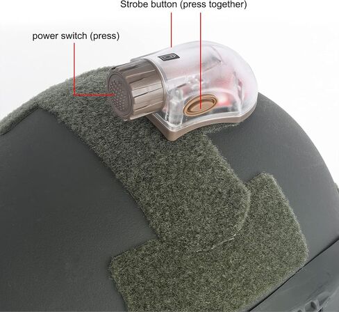 NOBUHIRO Tactical Helmet Light, IR Strobe + 5-Speed Green LED Strobe in Kuwait