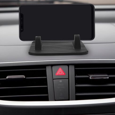 Dashboard Cell Phone Holder, Car Phone Holder Pad Mat, Silicone Dashboard GPS Devices Mount, Self-Adhesive Universal Desk Stand Holder, Anti-Slip, Waterproof, Black, 4.33 x 3.54 x 1.57 inch in Saudi Arabia