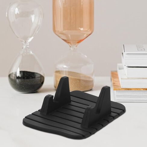 Dashboard Cell Phone Holder, Car Phone Holder Pad Mat, Silicone Dashboard GPS Devices Mount, Self-Adhesive Universal Desk Stand Holder, Anti-Slip, Waterproof, Black, 4.33 x 3.54 x 1.57 inch in Saudi Arabia