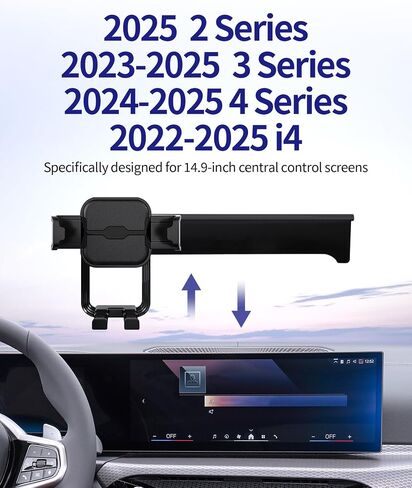 حامل هاتف السيارة لـ BMW 3 Series 2023-2025/4 Series 2024 2025/2 Series 2025/I4 2022-2025 ، 360 ° Rotation ، 14.9 بوصة مقطع ثابت in Kuwait