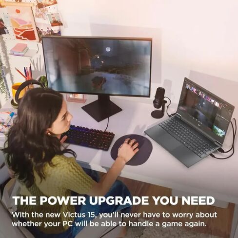 HP Victus 15.6" 144Hz Full HD Gaming Laptop - AMD Ryzen 7 7445HS - NVIDIA GeForce RTX 4050-Windows 11-Copilot-with Mouse Pad (64GB RAM |2TB PCIe SSD+Mouse pad) in Saudi Arabia