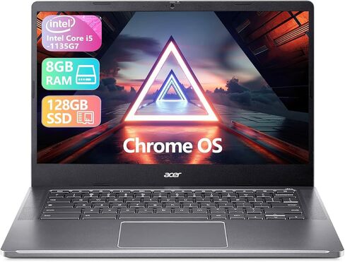 Acer Chromebook 514 CB514-1W LAPTOP ، Intel Core I5-1135G7 ، 14 "Display ، 8GB RAM ، 128GB SSD ، WiFi ، Chrome OS (متجدد) in Kuwait