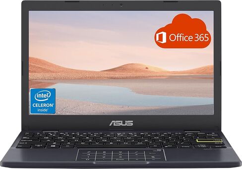 ASUS 2022 Vivobook Go 11.6 "كمبيوتر محمول طالب طالب خفيفة فائقة الخفيفة ، معالج Intel Celeron N4020 ، بطارية 12 ساعة ، Win11s+1 Office 365 Personal ، Black (192GB Storage) in Kuwait