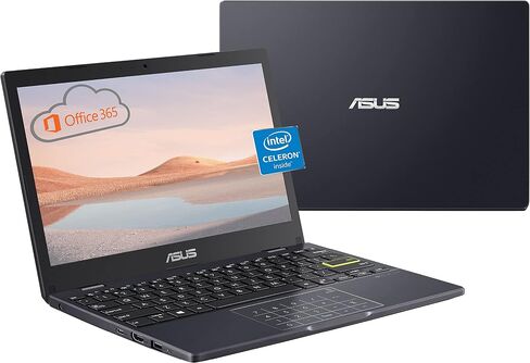 ASUS 2022 Vivobook Go 11.6 "كمبيوتر محمول طالب طالب خفيفة فائقة الخفيفة ، معالج Intel Celeron N4020 ، بطارية 12 ساعة ، Win11s+1 Office 365 Personal ، Black (192GB Storage) in Kuwait