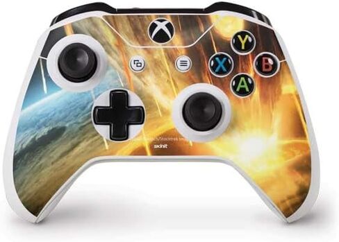 Skinit Skinit Gaming Gaming Skin متوافق مع جهاز التحكم Xbox One S - تصادم كويكب العملاق المرخص رسميًا مع تصميم كوكب الأرض in Saudi Arabia