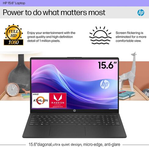 HP 15.6 "FHD كمبيوتر الكمبيوتر المحمول طالب وأعمال • الإصدار الجديد للاستخدام اليومي • AMD وحدة المعالجة المركزية الفضية مزدوجة النواة • ذاكرة الوصول العشوائي 16 جيجابايت • 512GB PCIE • TYPE-C • RJ-45 • 1YR OFFICE 365 • Windows 11 PRO in Kuwait