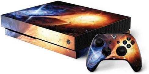 Skinit Decal Gaming Skin Compatible with Xbox One X Bundle - Officially Licensed StockTrek Binary System Orbiting Near a Black Hole Design in Saudi Arabia