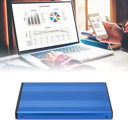 1Tb External Hard Drive External Hard Drive 2.5In Usb3.0 to Enclosure, Aluminum Alloy Case, 5Gbps Transmission Ratefor Vista, , Os X, Anti Static Design (Blue) in Saudi Arabia