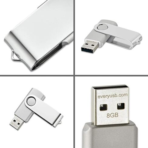 Fast High Performance Classic Swivel 8GB USB 2.0 Flash Drive - Thumb Drive أسرع عصا الذاكرة (الفضة) in Kuwait