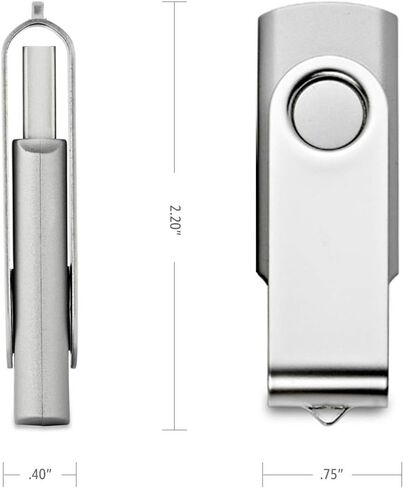 Fast High Performance Classic Swivel 8GB USB 2.0 Flash Drive - Thumb Drive أسرع عصا الذاكرة (الفضة) in Kuwait