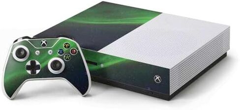 Skinit Skinit Gaming Gaming Skiner مع رقصات وحدة التحكم في Xbox One S ووحدة تحكم - رقصات Stocktrek Aurora Borealis المرخصة رسميًا فوق تصميم المحيط القطب الشمالي in Saudi Arabia