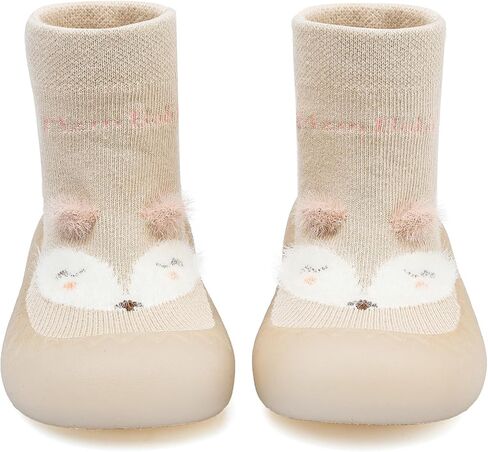 Baby Sock Shoes Toddler Cartoon Soft Rubber Sole Non Slip Indoor Floor Slipper for Infant Boys Girls First Walking Trainers Shoe in Kuwait