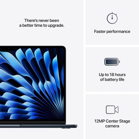 Apple 2025 MacBook Air 13-inch Laptop with M4 chip, 16GB Unified Memory, 2TB SSD Storage - Midnight in Saudi Arabia